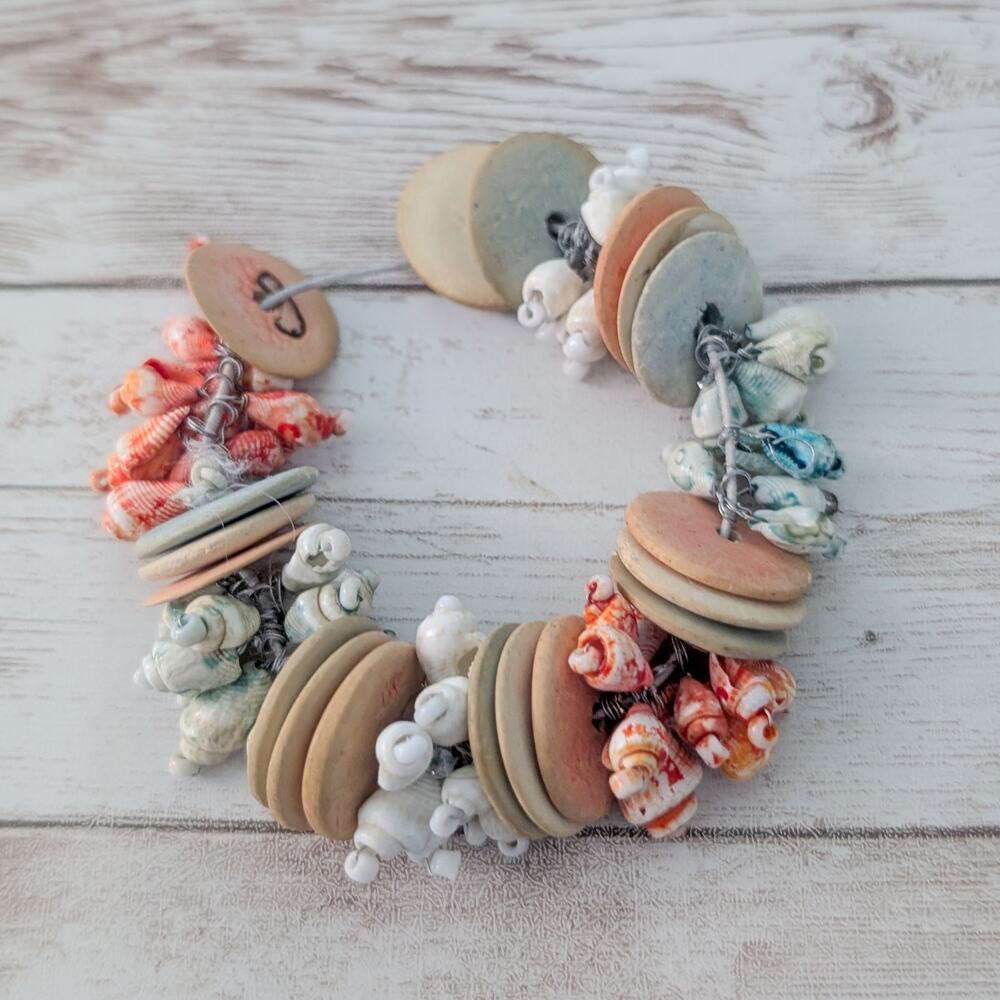 Vintage Bracelet - Multi Colored Pastel Tones - Gaps Between Beads